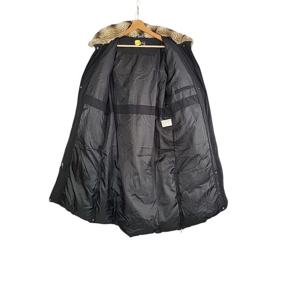 Platinum Utex Faux Fur Trim Down Parka Coat Black M Mobwife Penny Lane Winter - Picture 10 of 15